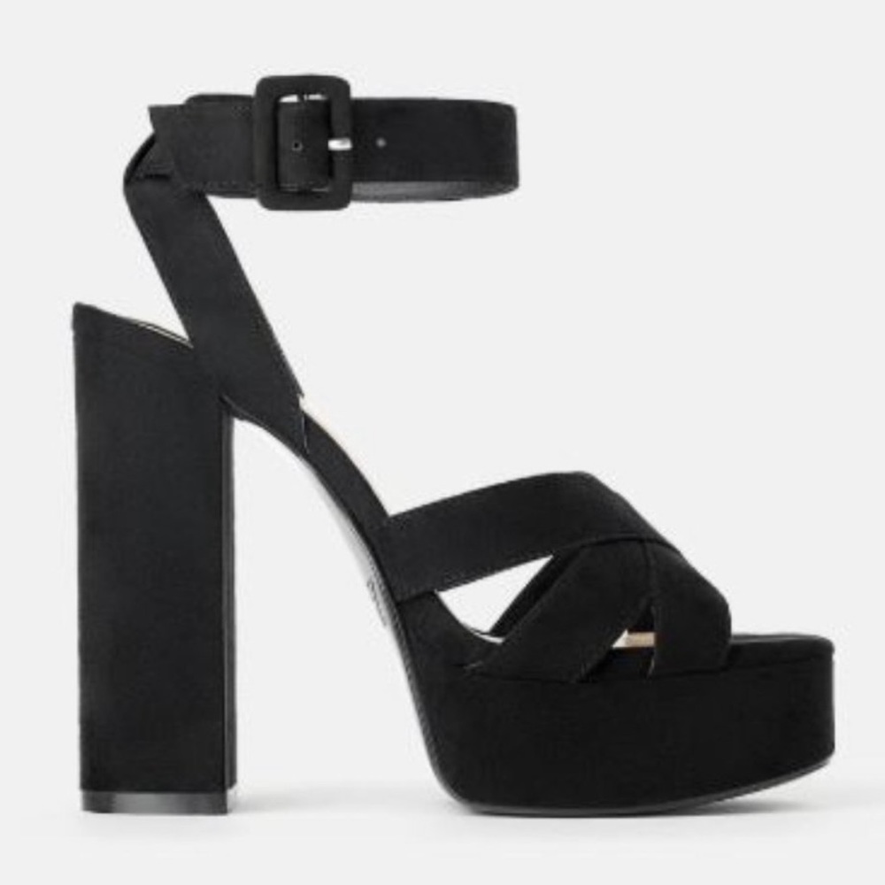 Zara Wide Heeled Platform Sandals